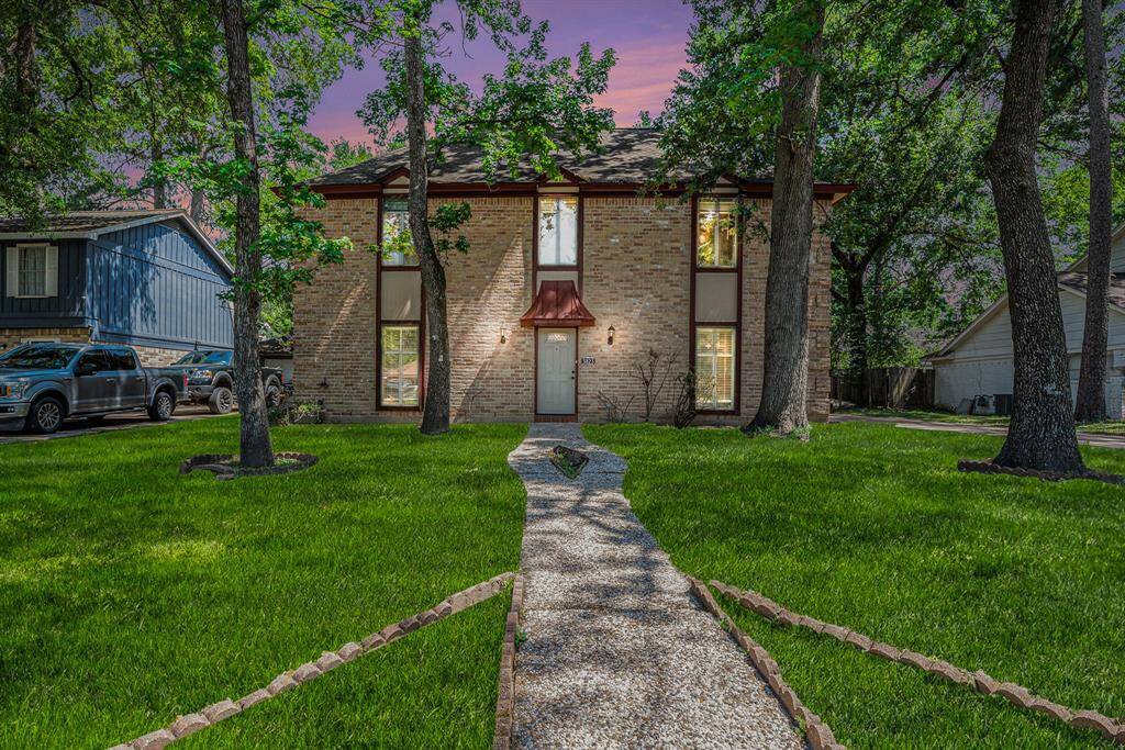 Twilight view of this home!