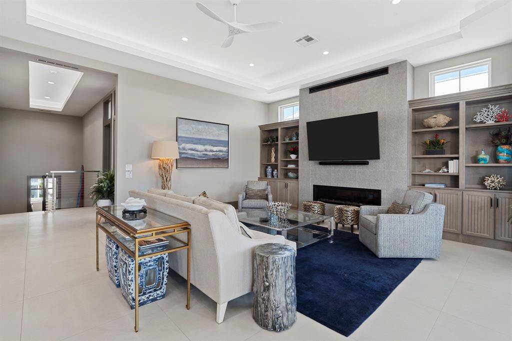 Stunning ceiling details and custom built-in cabinetry.