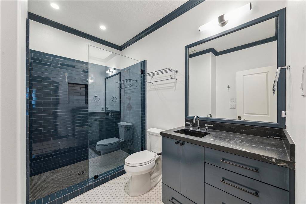 Newly remodeled secondary bathroom.