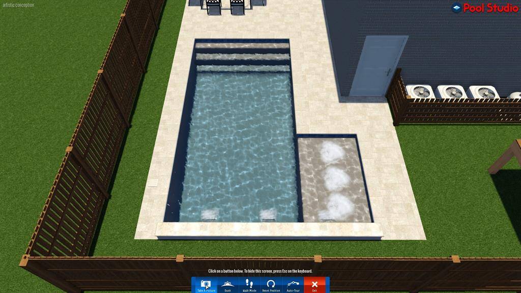 Professionally rendered pool concept offers a glimpse of the backyard’s full potential—start planning your dream outdoor oasis!