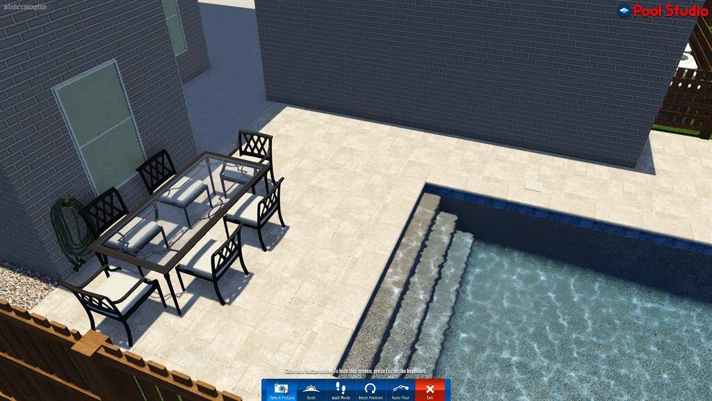 Professionally rendered pool concept offers a glimpse of the backyard’s full potential—start planning your dream outdoor oasis!