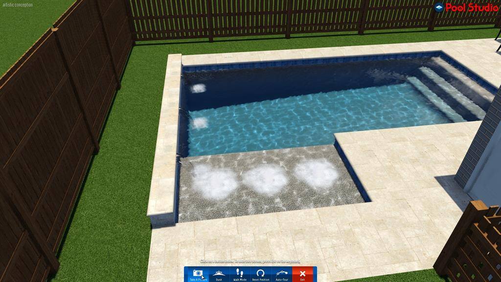 Professionally rendered pool concept offers a glimpse of the backyard’s full potential—start planning your dream outdoor oasis!