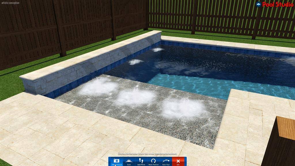 Professionally rendered pool concept offers a glimpse of the backyard’s full potential—start planning your dream outdoor oasis!