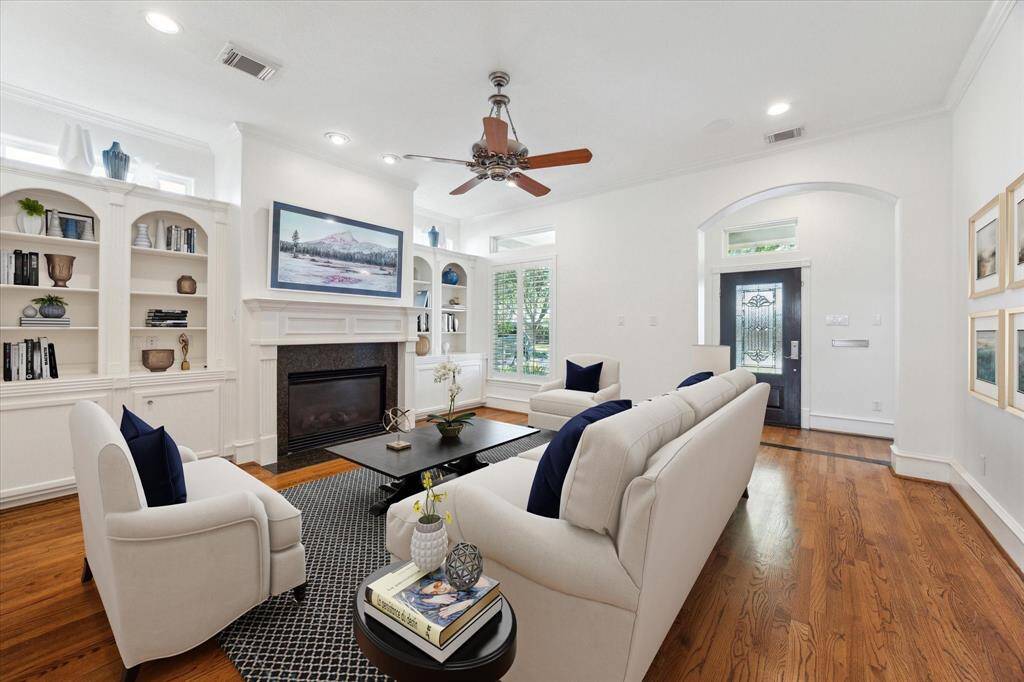Virtually staged living room.