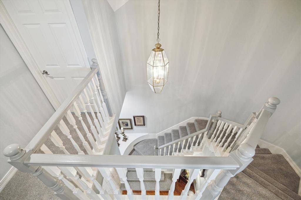 The stairs are wonderful - there are several landings so besides being attractive they make it easy to climb!