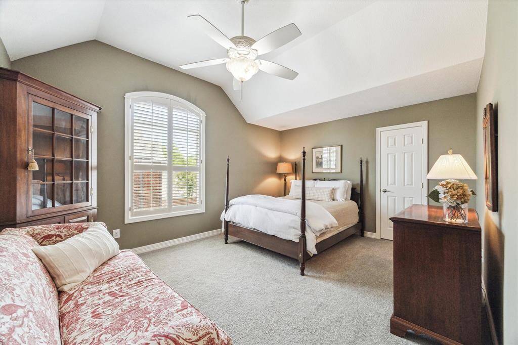 Upstairs bedroom is spacious with ceiling fan, walk-in closet and THE VIEW.