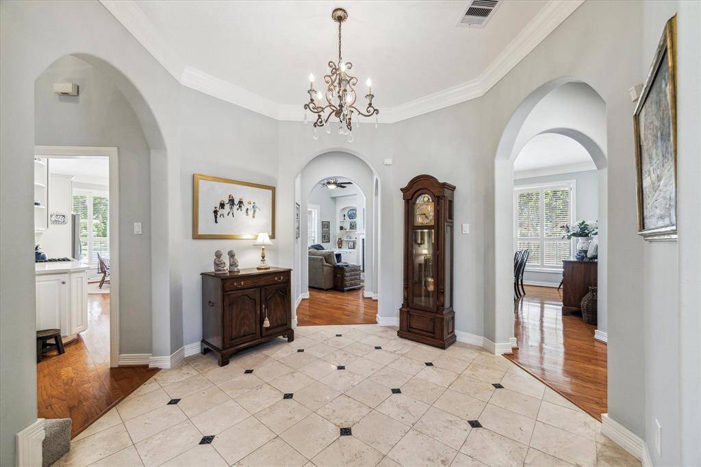 This wonderful floor plans flows seamlessly from room to room.  Right off of the entry are the formal dining room, living room and kitchen.