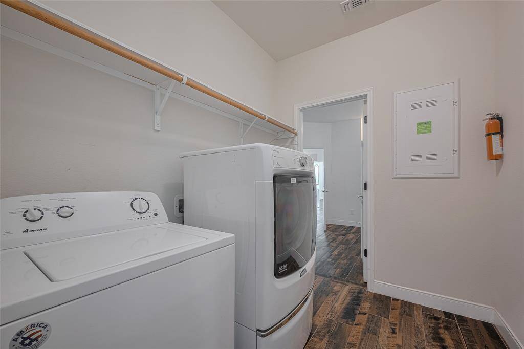 Laundry room is conveniently located off the primary closet and also has an entryway from the mudroom (which is right off the kitchen).