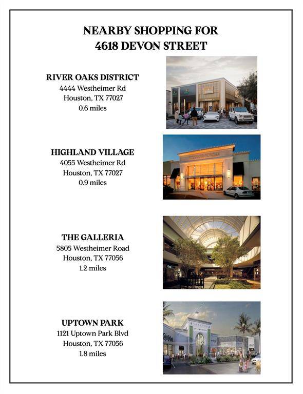 For those seeking an open-air shopping experience, the nearby River Oaks District features high-end boutiques such as Hermes, Dior, and Cartier, all set amidst beautifully landscaped walkways . Additionally, the historic River Oaks Shopping Center offers a blend of over 75 shops, restaurants, and entertainment venues, providing a unique mix of retail and dining options .