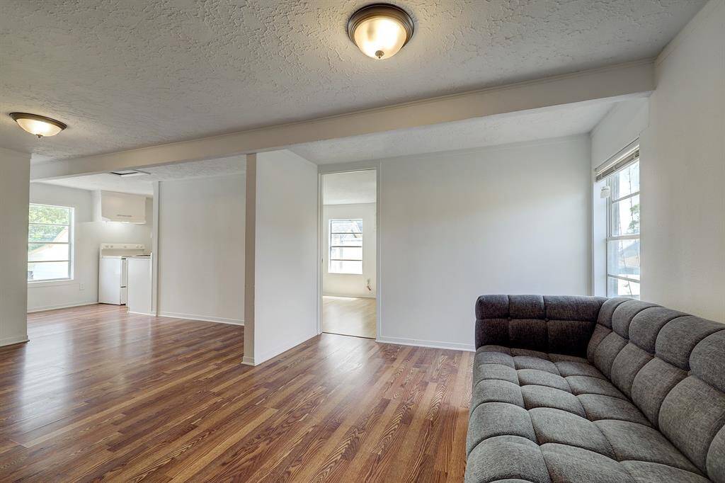 The one bedroom garage apartment needs a bit of work but is sizable with great flow.