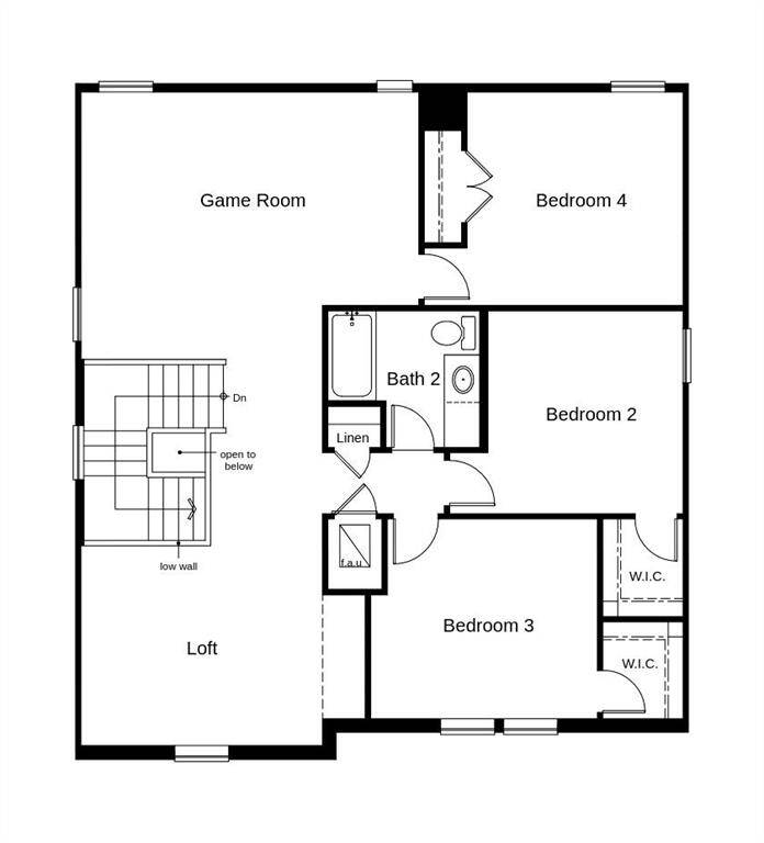 This floor plan features 4 bedrooms, 2 full baths, 1 half bath and over 2,400 square feet of living space.