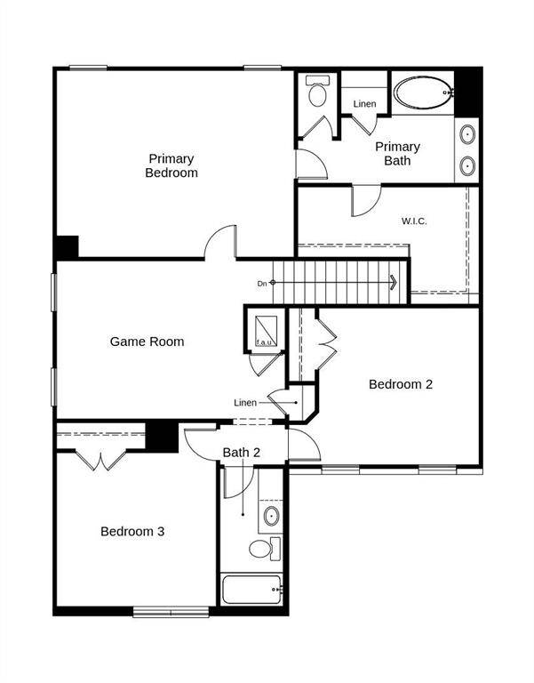 This floor plan features 3 bedrooms, 2 full baths, 1 half bath and over 2,100 square feet of living space.