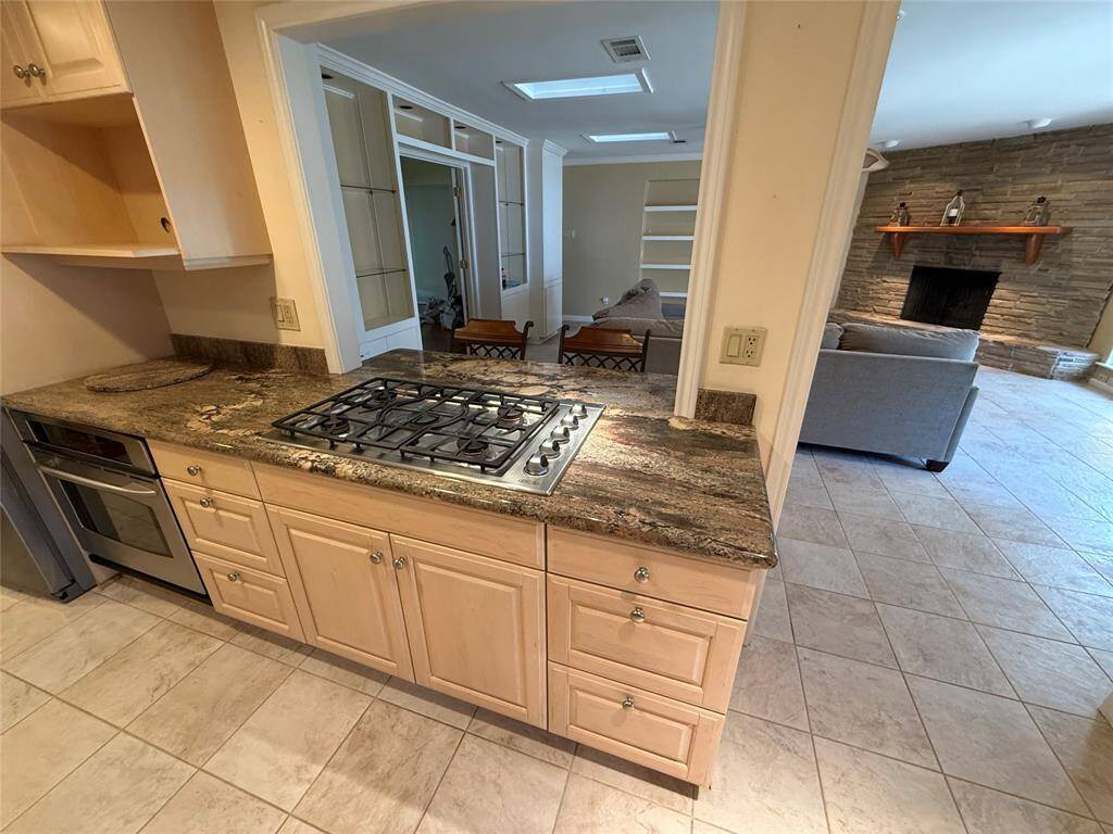Open concept remodeled kitchen.