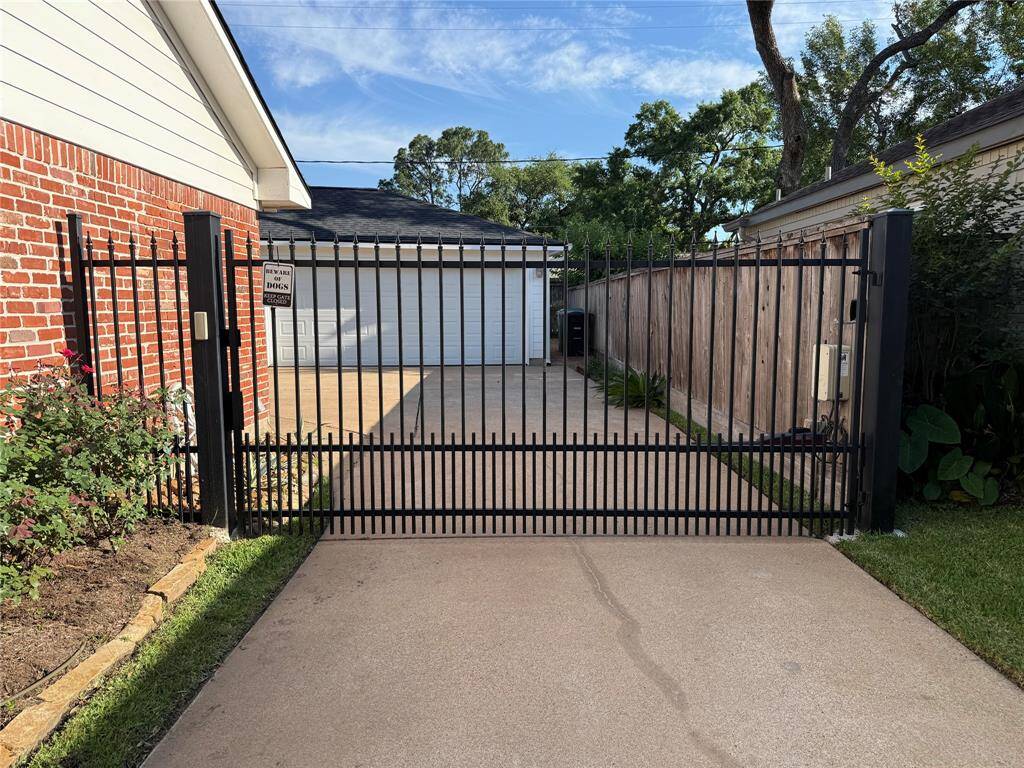 Gated driveway.