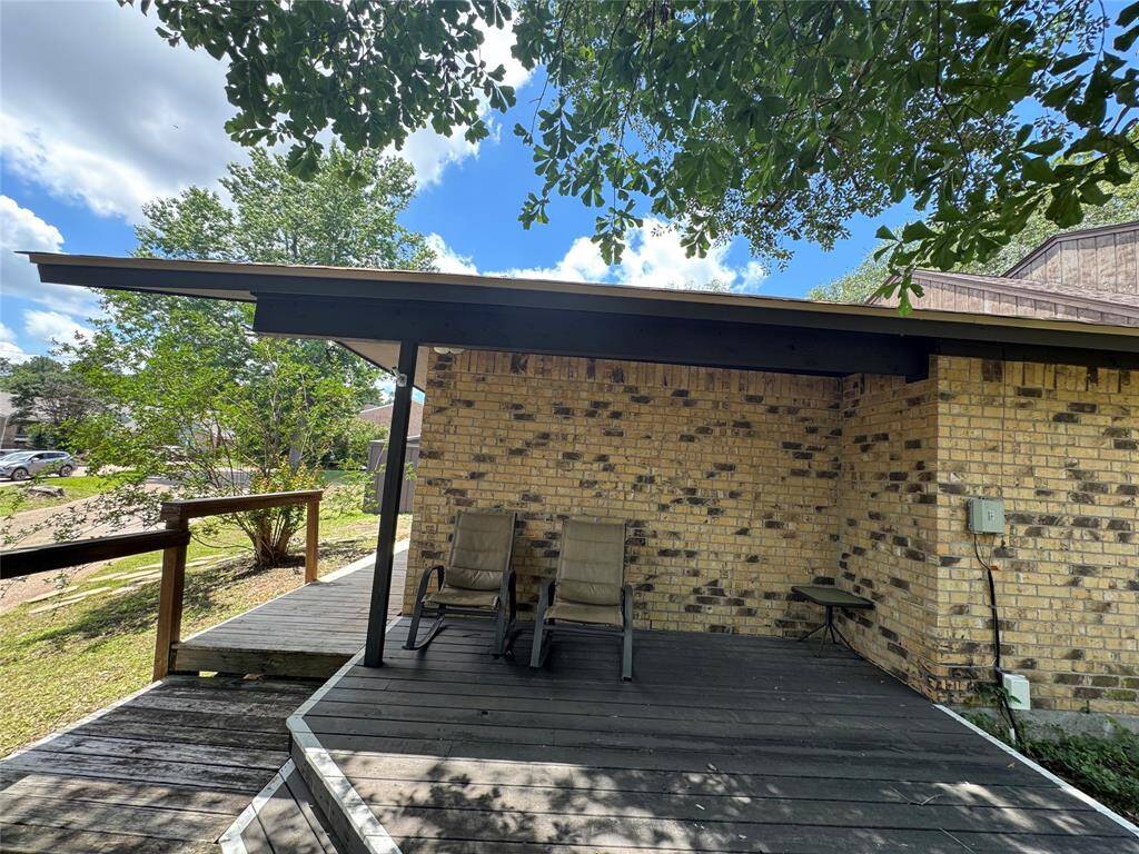 Front has wrap around porch and walkway