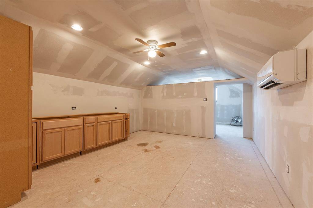 Unfinished room above garage