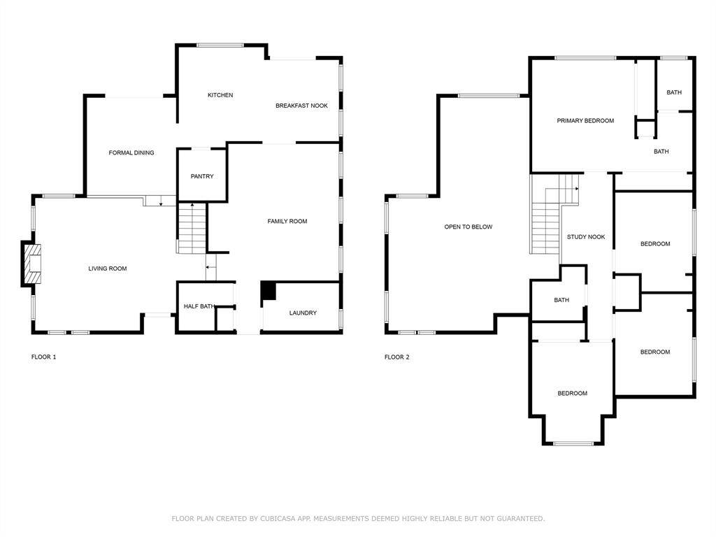 This floor plan offers a clear look at the home’s thoughtful layout—note the flow between living areas, the spacious kitchen open to the breakfast nook, and the private placement of bedrooms upstairs. It's a great tool to help you envision how the spaces connect and how you might make it your own.