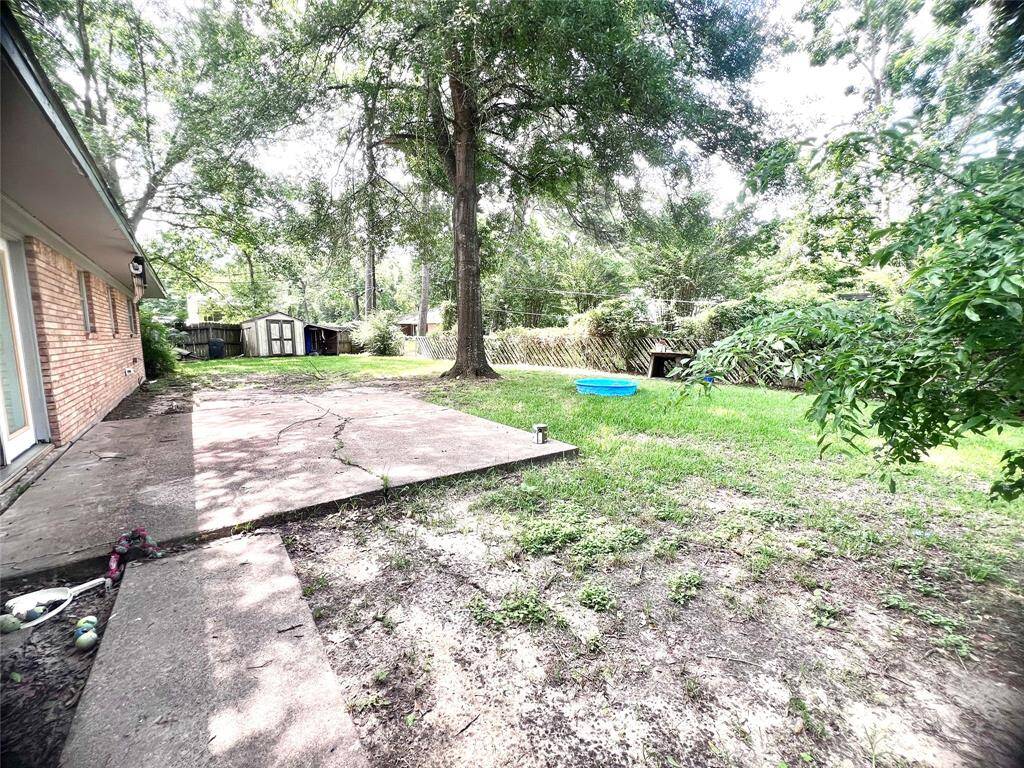 Fenced backyard