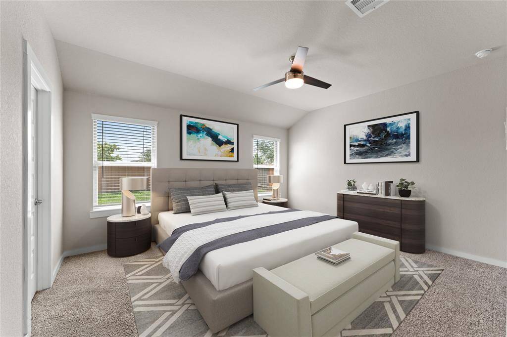 With spacious proportions, plush carpet, and natural light pouring in through large windows, it’s an ideal retreat at the end of a busy day.
