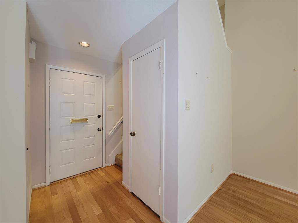 Entry way access to stairs and Closet under stairs
