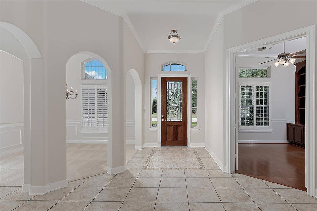 High ceilings and crown molding throughout