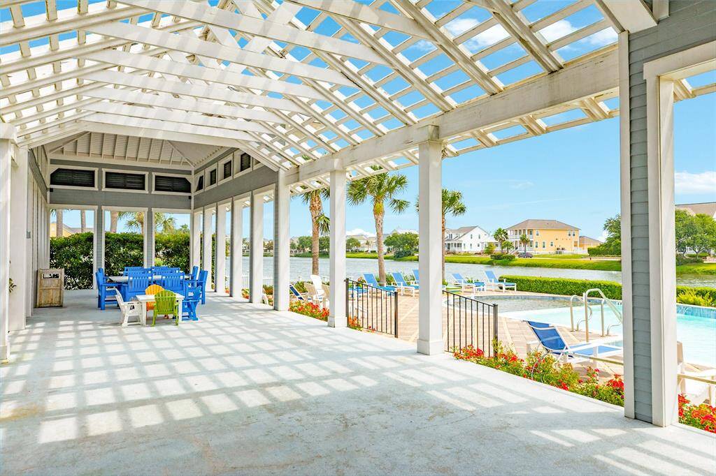 The cabana at the resort style pool is spacious and well designed.