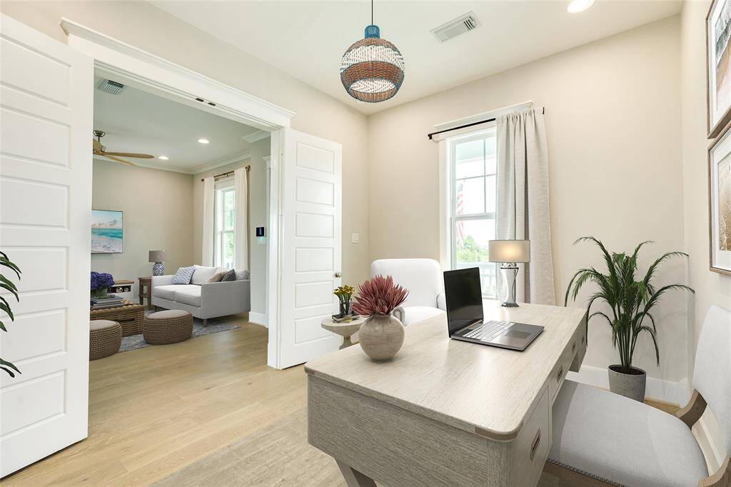 VIRTUALLY STAGED -  The study is located at the front of the home on the first floor and offers the perfect option for a 5th bedroom, a library, or whatever else you need.