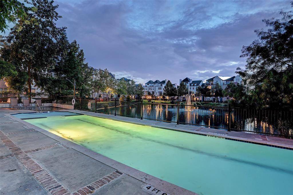 Pool overlooking the lake has beautiful sunset views!