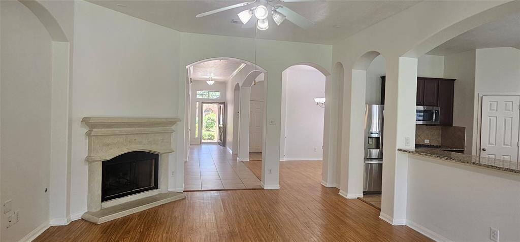 Family room open to the kitchen
