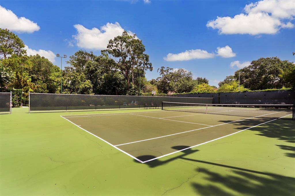 Tennis court serves the Woodlake Forest community.