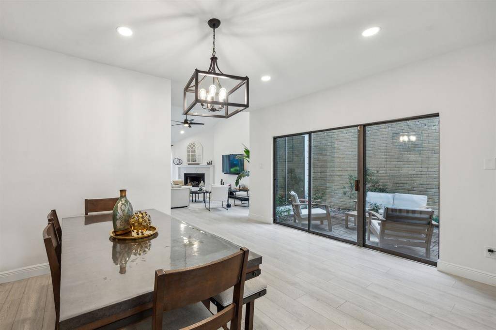 Formal dining area with view to the relaxing outdoors.