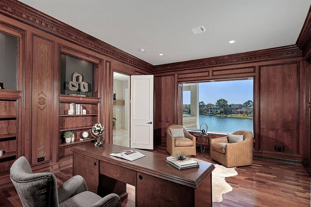 Home Office boasts a beautiful view of the lake