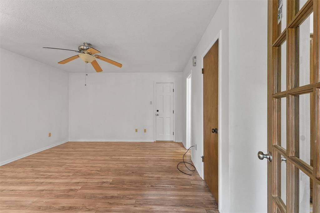 Guest Quarters / Garage Apartment offers Studio Living, with a Kitchenette, Walk in Closet, and Bathroom to the right.