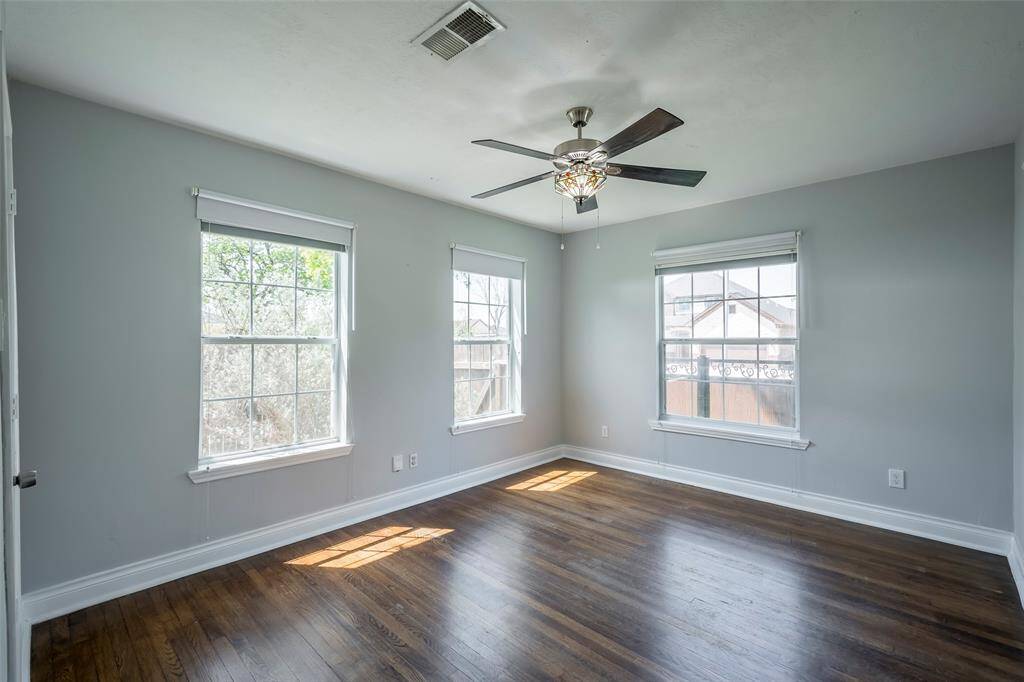 The second bedroom on the first floor measures 14x11.