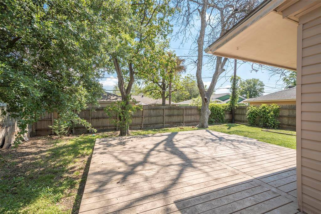 The deck is roughly 20x20 and what a great space to entertain and relax. The property has several mature shad trees!