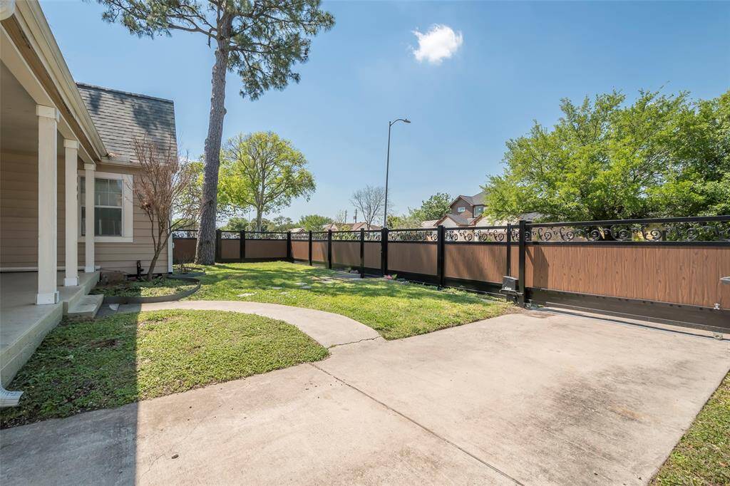 The yard is fully fenced.