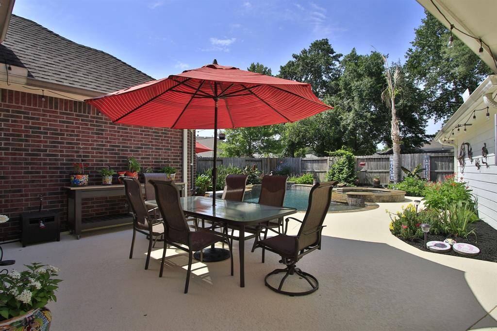 Large patio for get togethers and entertaining.