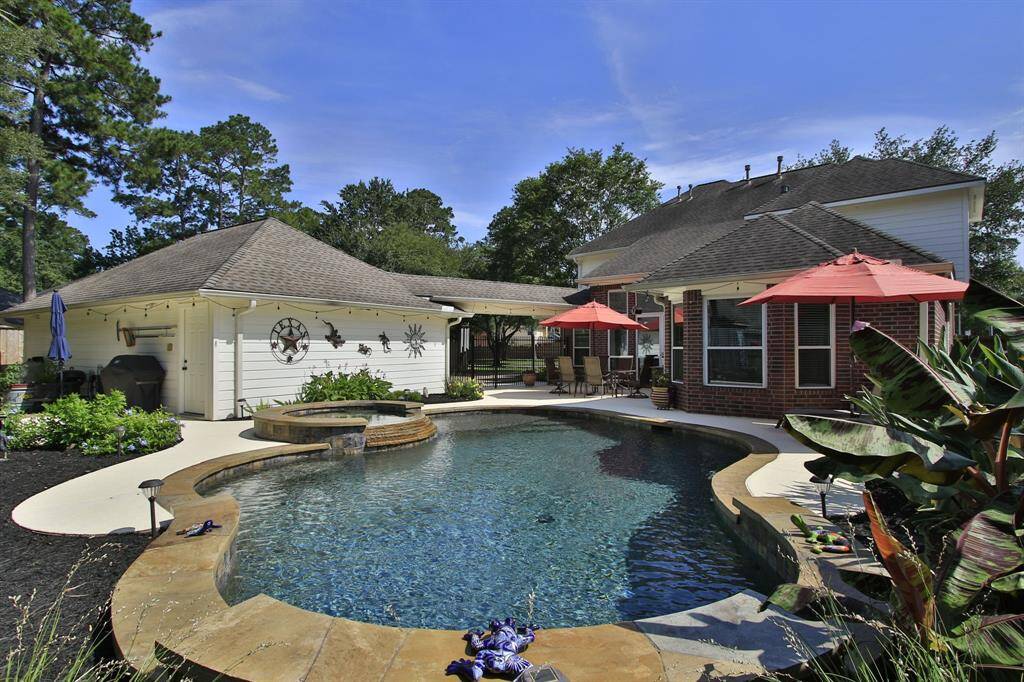 There is a patio behind garage for grilling.