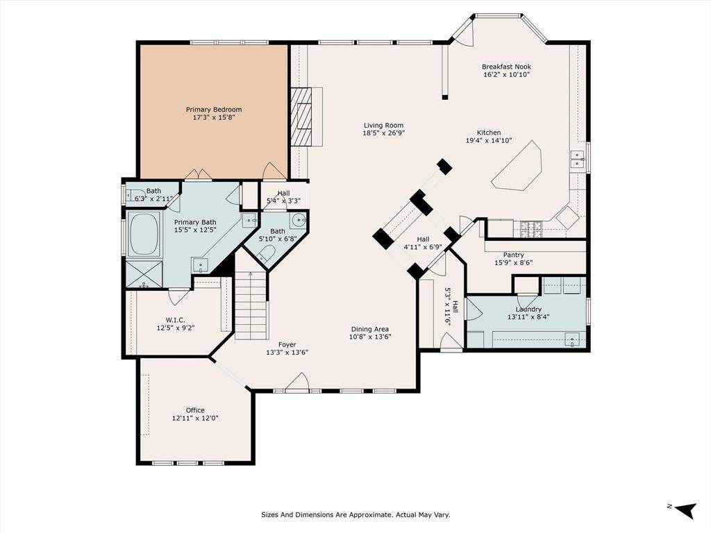 Plan of the first floor.