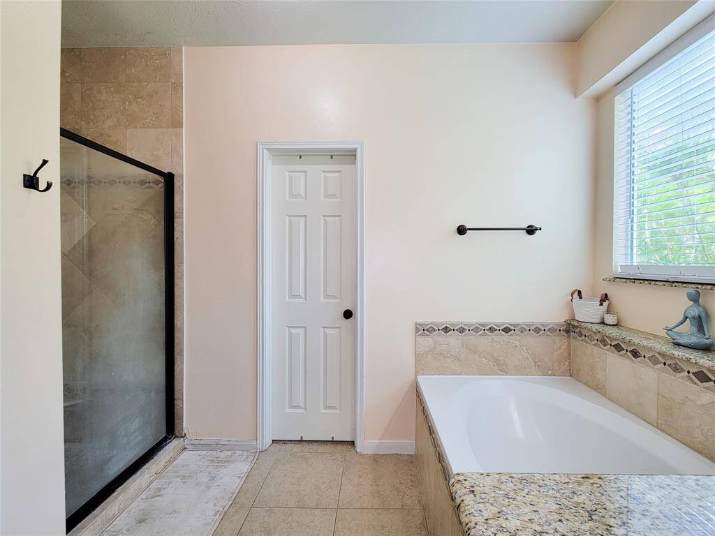 Separate shower.