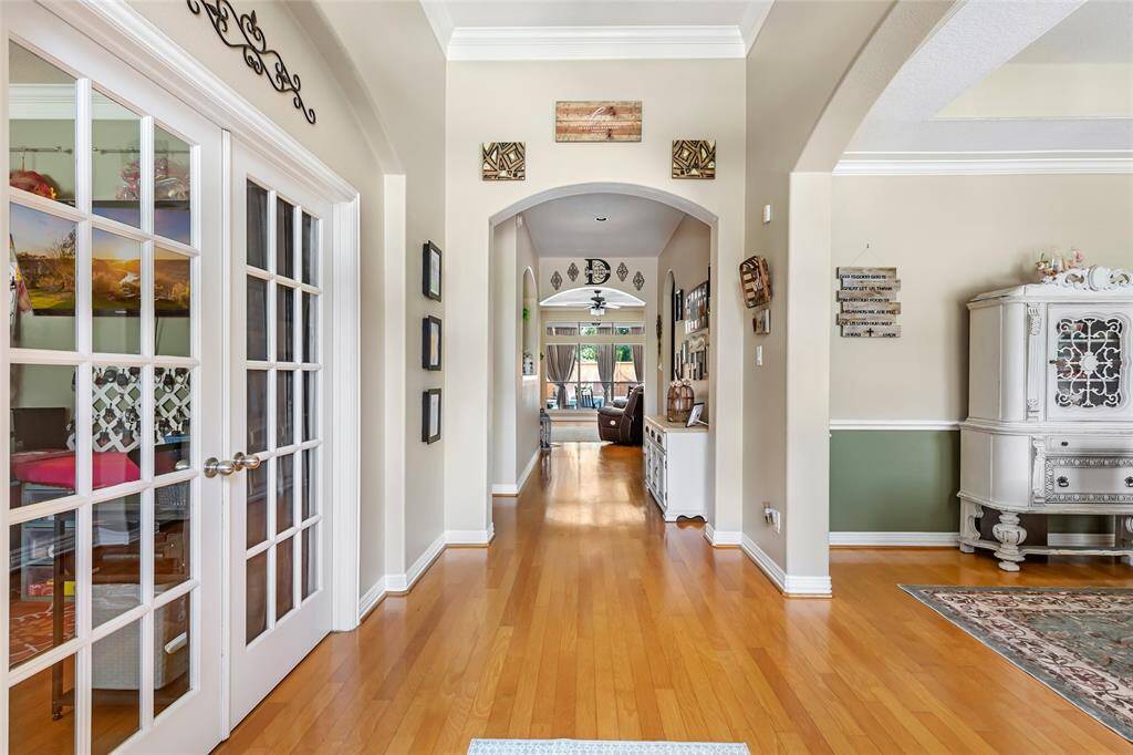 Upon entry, private office is on the left and formal dining is on the right.