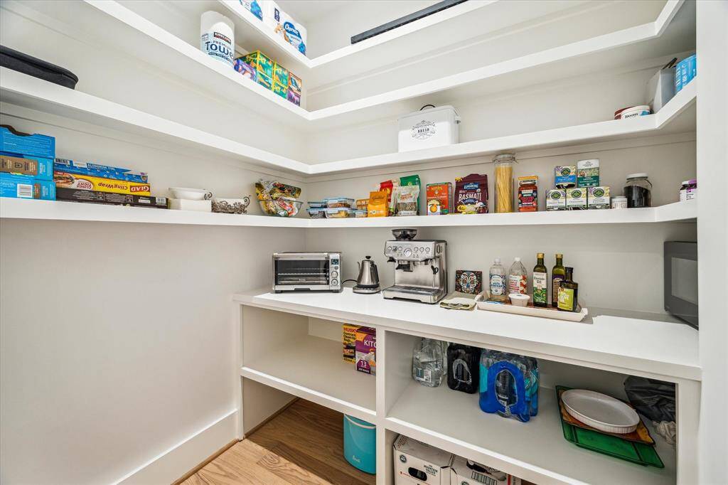 Spacious walk-in pantry.