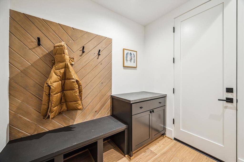 Mudroom with built-ins.