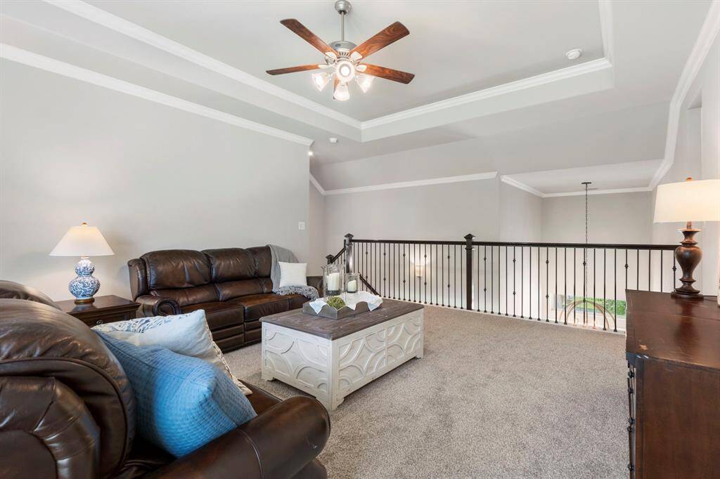 Beautiful view of the game room looking down to the entryway.