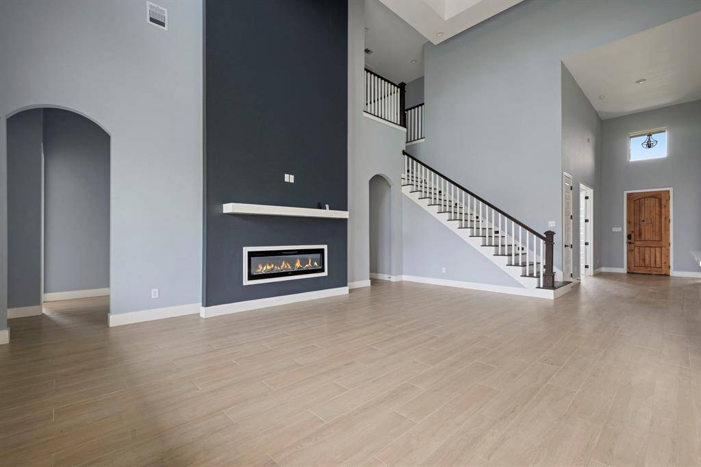 This gorgeous fireplace makes a statement