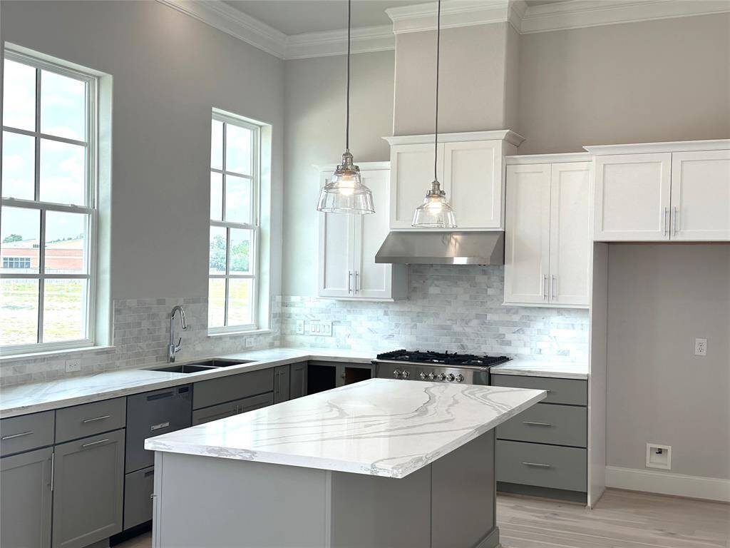 Great Light into this Gorgeous Kitchen w/ Calcutta Quartz Countertops.  Furniture Grade Cabinets that are Dovetailed and Soft Close.  Fisher Paykel Appliances