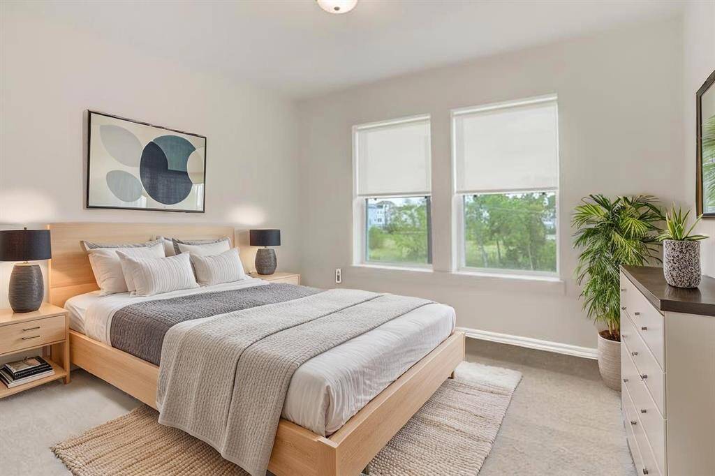 Virtually staged photo of the third-floor bedroom.