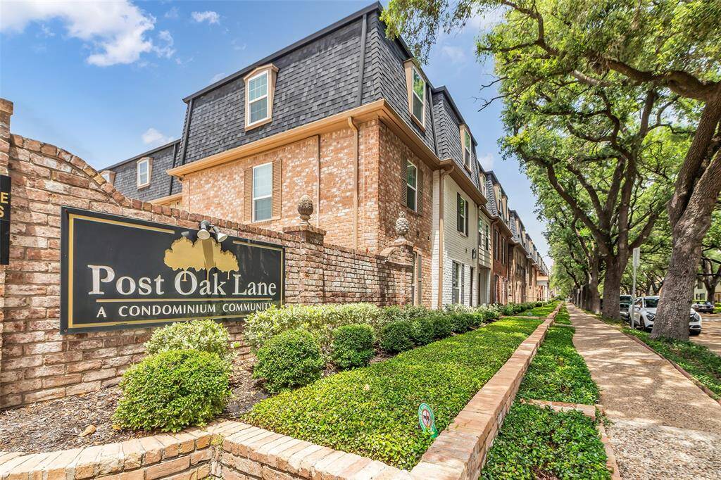 Welcome to Post Oak Lane — a desirable, well-maintained condominium community in the heart of Houston. Beautiful brickwork and lush greenery set the tone for comfortable urban living.