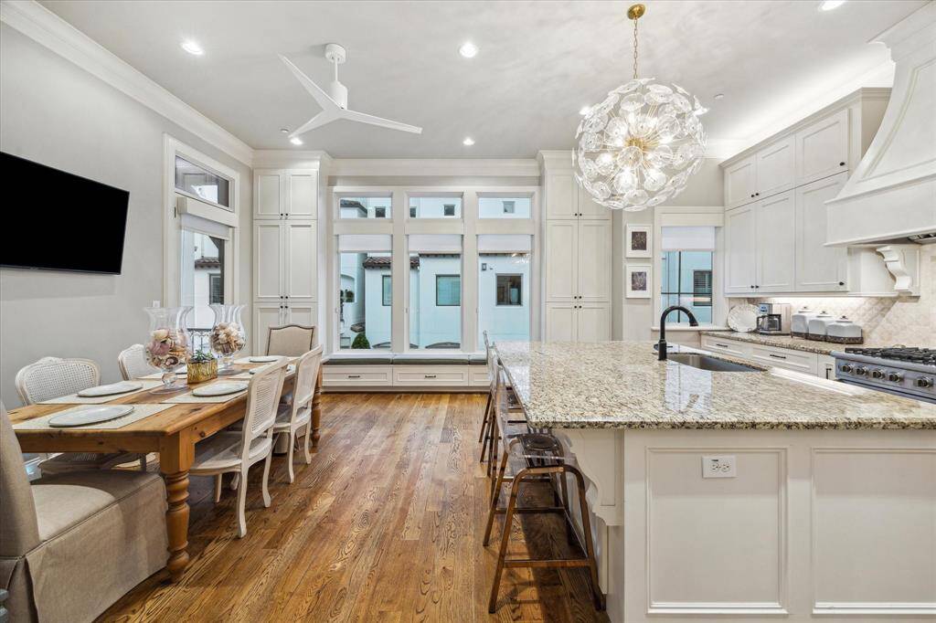 Out the kitchen and into the formal dining room.