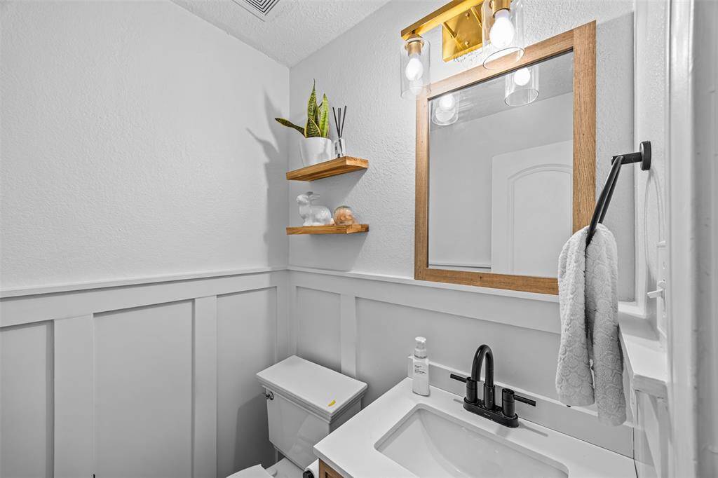 Half Bath with beautiful features and upgrades